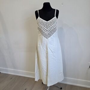 Vintage Lafei Neir Denim Embellished Spaghetti Strap Midi Dress